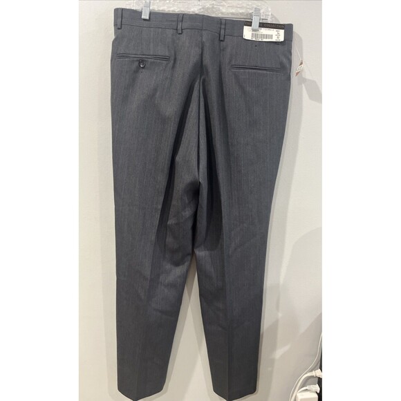 Executive Collection 100% Wool Gray Striped Dress Pants Size 36x32 - Picture 5 of 6